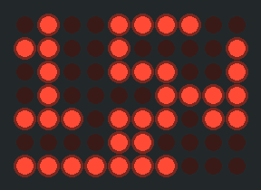 Remote screen: one dot hopping, scanner sweeping